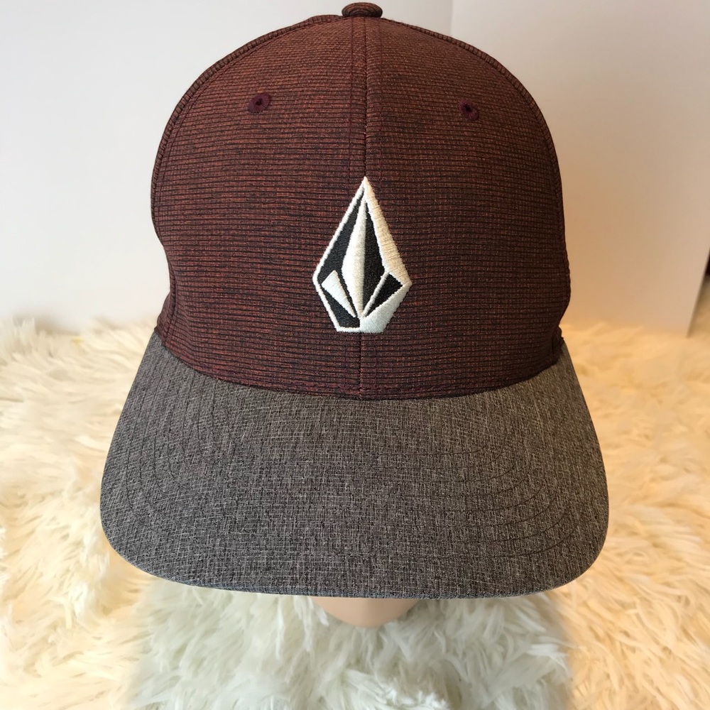 Volcom Flexfit Maroon Baseball Cap - image 1